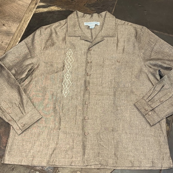 Irvine Park brown tweed beige embroidered SHIRT retro western Mens Button Up 2X - Picture 2 of 16